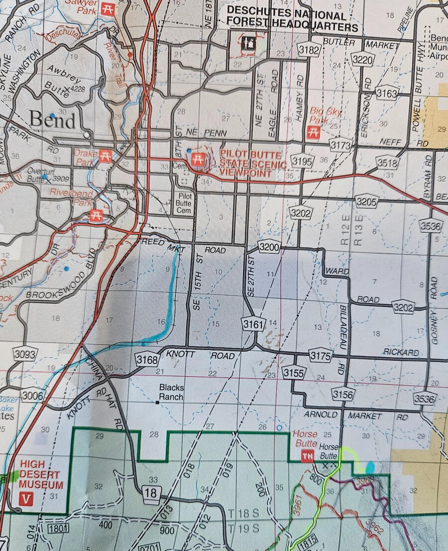 Blue dot in lower right is property